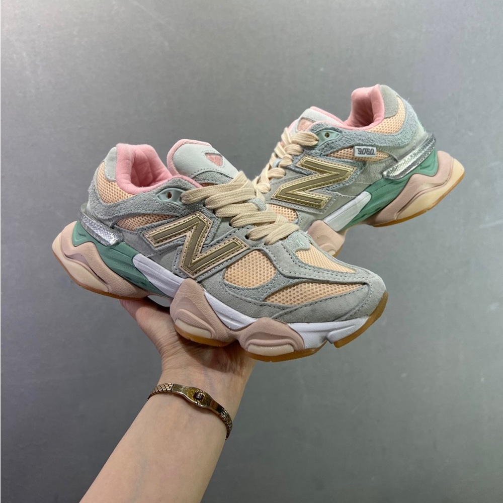 New Balance Women's Multi-Pastel Mesh & Suede Chunky Sneaker - Pink/Green/Gray
